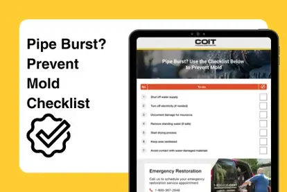 Pipe Burst Prevent Mold Checklist
