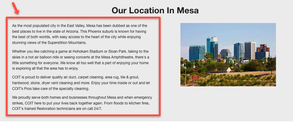 Location About screenshot